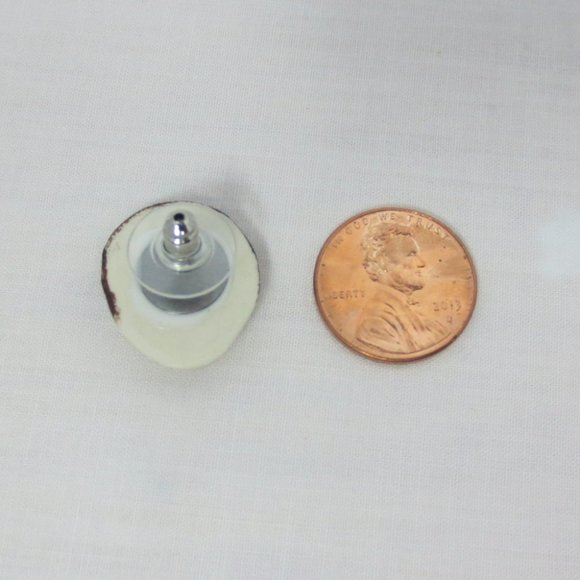 New Unique Hand Painted Lady's Face Stud Earrings - Picture 3 of 6